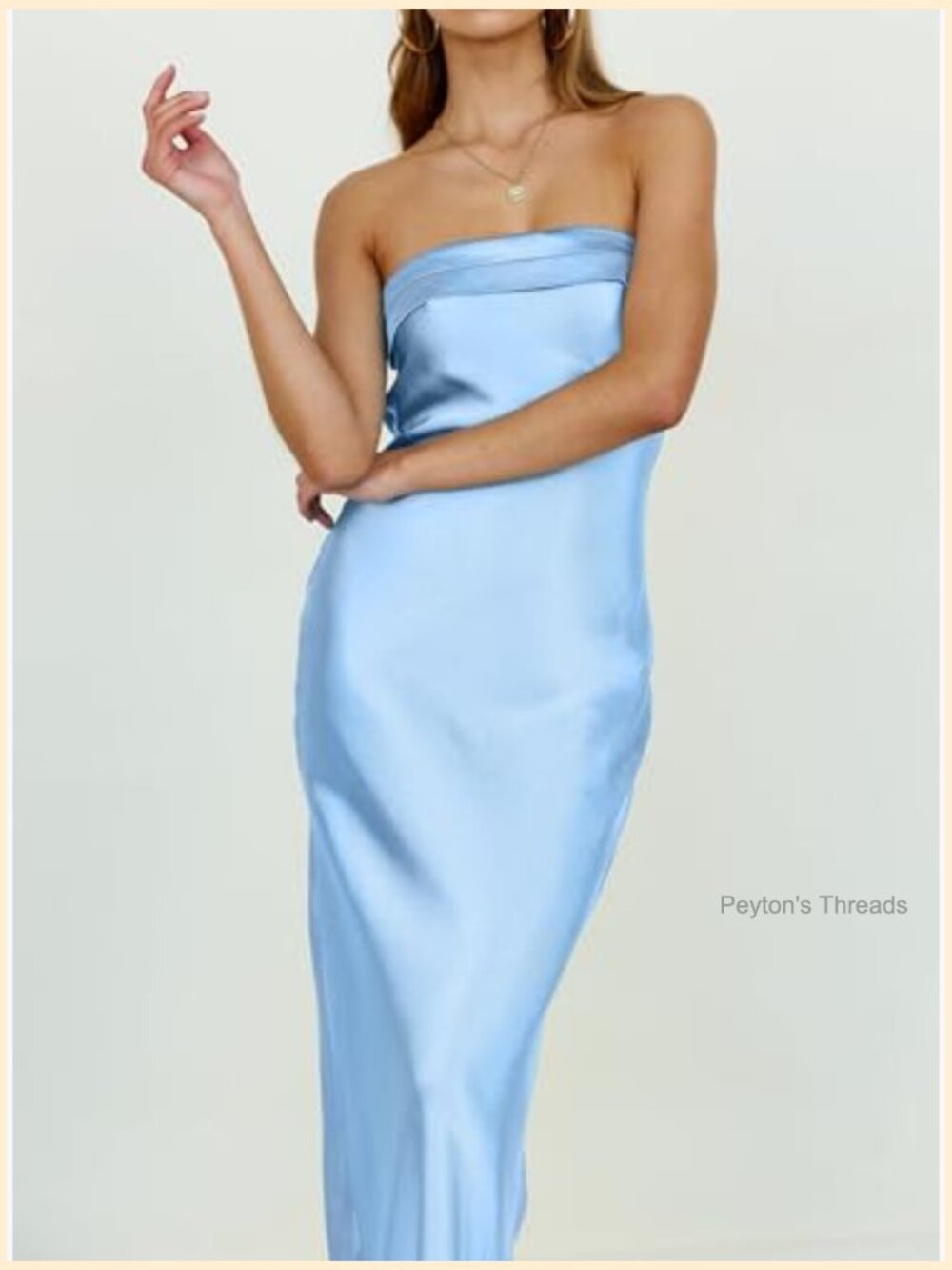 Strapless Satin Bodycon Maxi Dress Backless Formal Party Gown - Picture 4 of 7